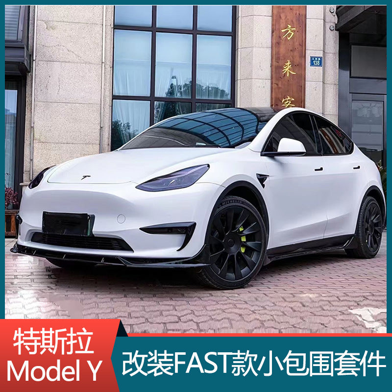 Tesla Model Y FAST-style complete aero kit front view