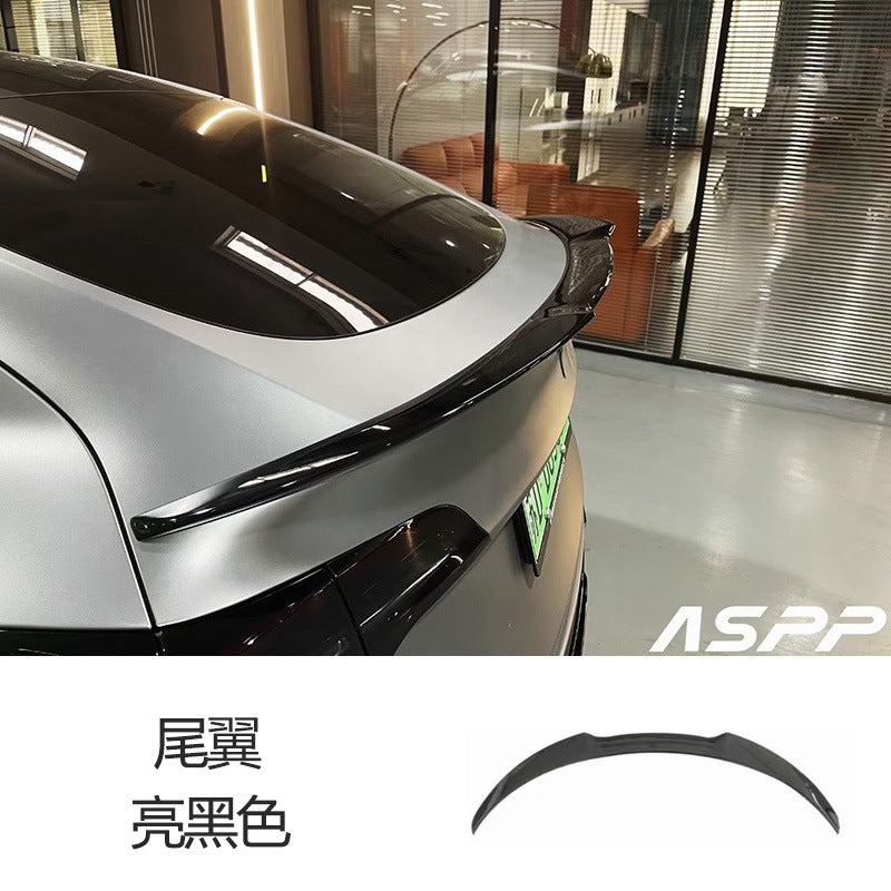 Tesla Model Y FAST-style gloss black rear spoiler wing