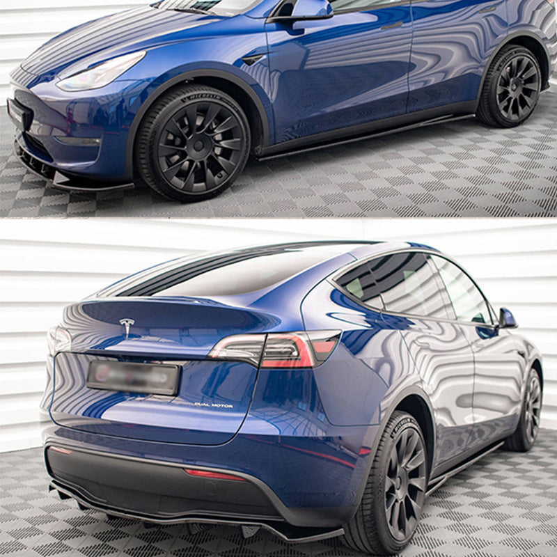 Tesla Model Y MAX-style aero kit front lip side skirt rear lip installed