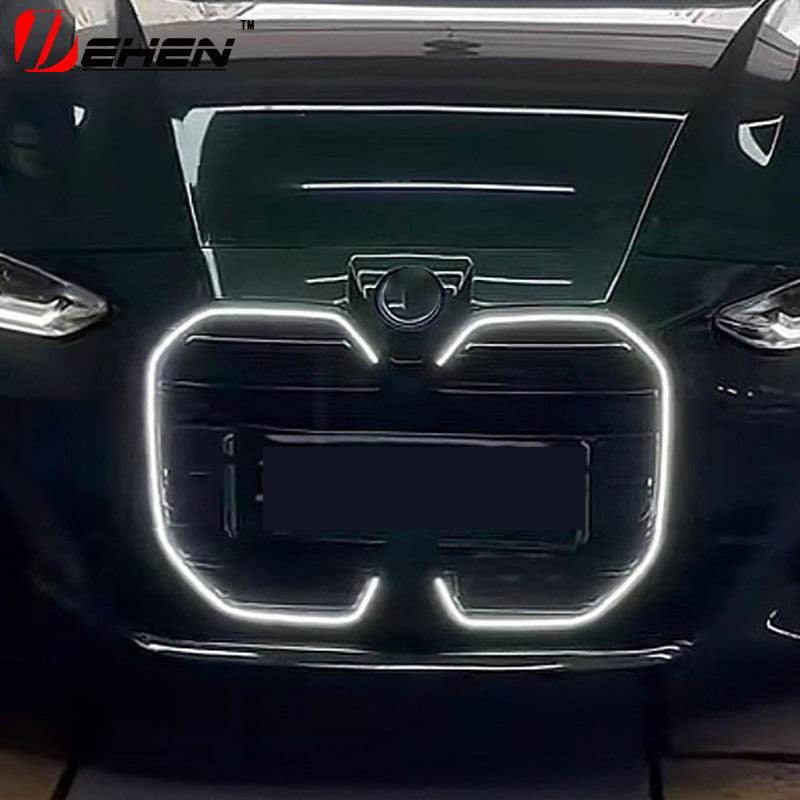 BMW 4 Series i4 M-style LED illuminated grille close-up