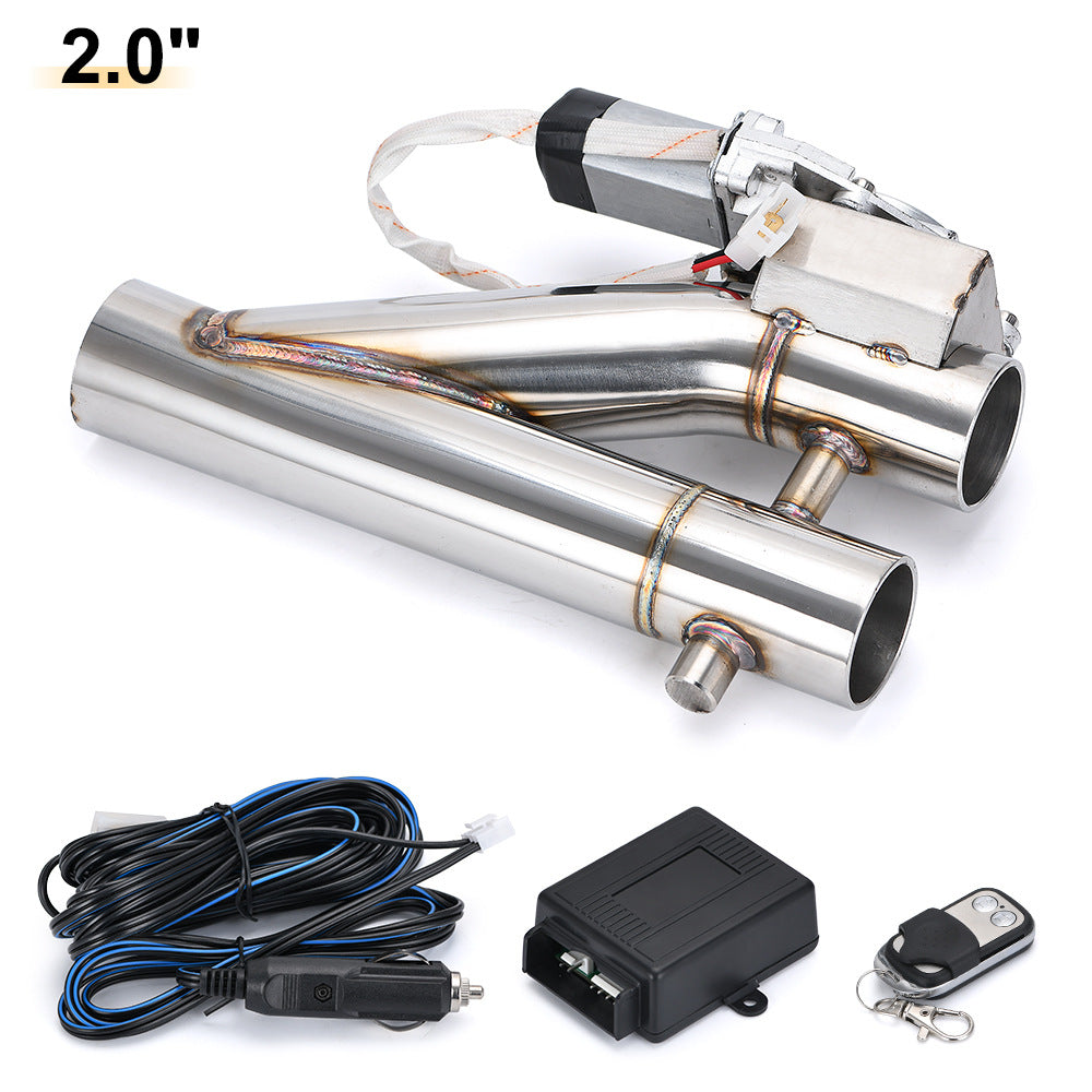 Universal dual electric exhaust cutout kit 2 inch stainless steel remote valve system