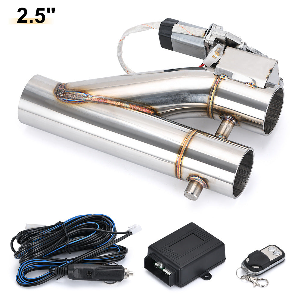 Universal dual electric exhaust cutout kit 2.5 inch stainless steel remote valve system