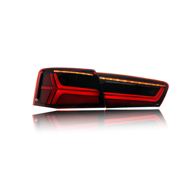 Audi A6 C7 2012-2016 smoked LED tail light assembly illuminated