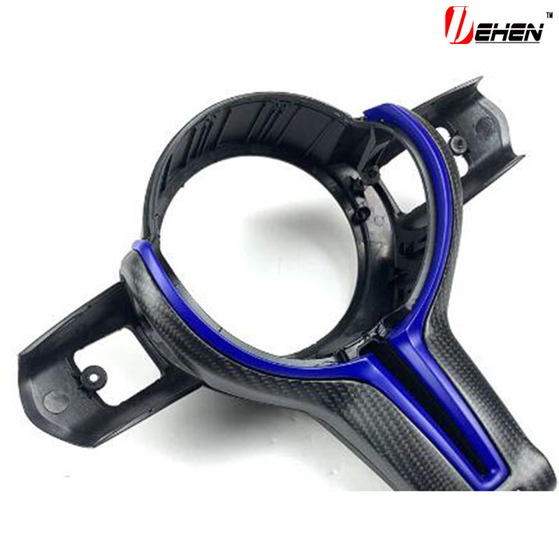 BMW M carbon fiber steering wheel trim matte silver accent