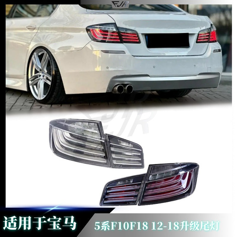 BMW 5 Series F10 F18 clear LED tail light set installed
