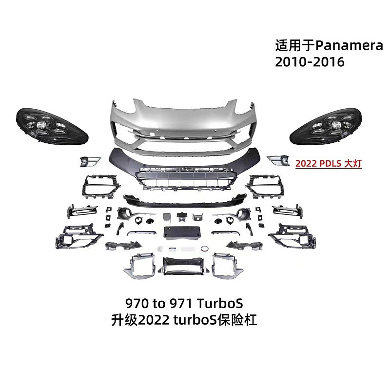 Porsche Panamera 970 to 971 Turbo S front bumper and PDLS headlight conversion components