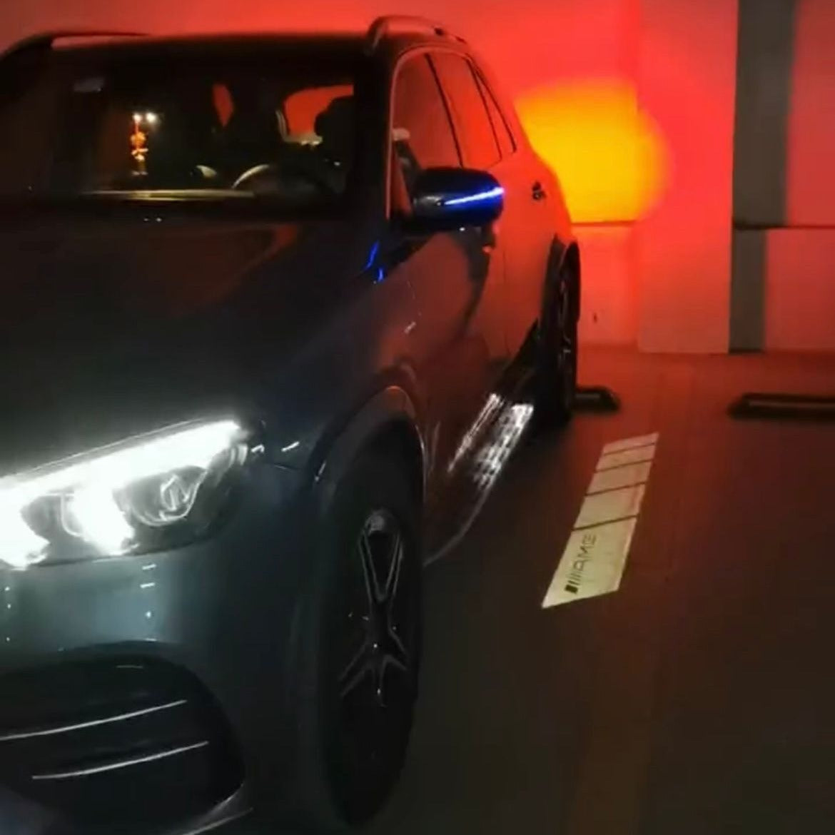 Mercedes W167 angel wings puddle light projection installed
