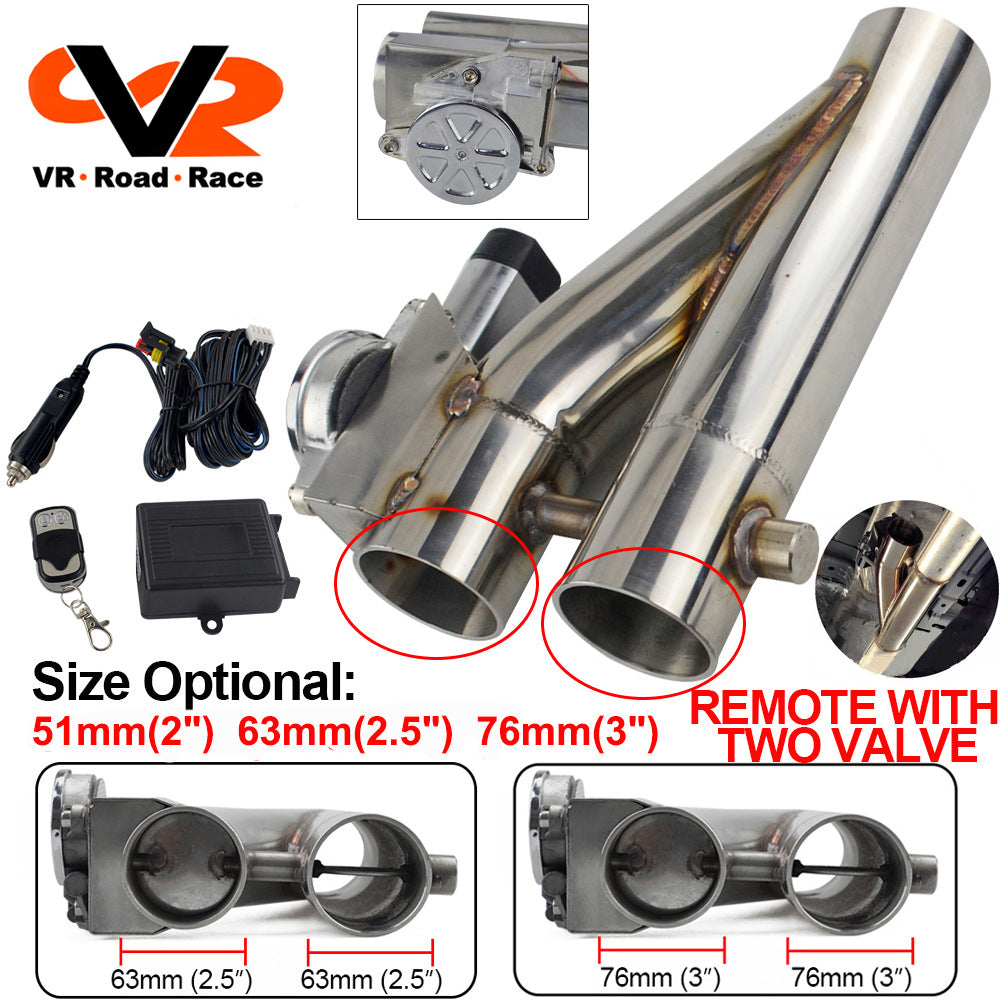 Dual electric exhaust cutout system installed configuration detail