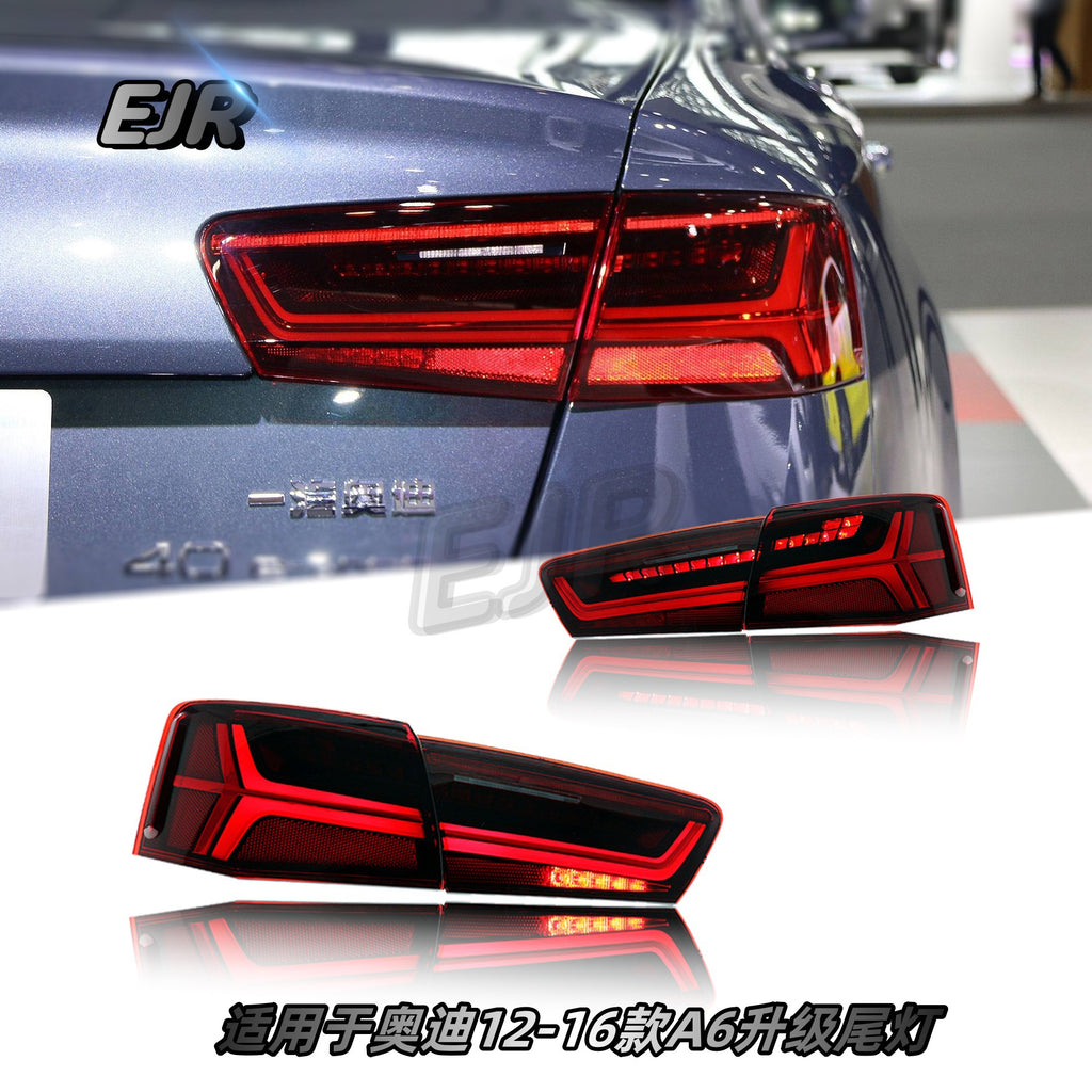 Audi A6 C7 upgraded LED tail lights installed rear view