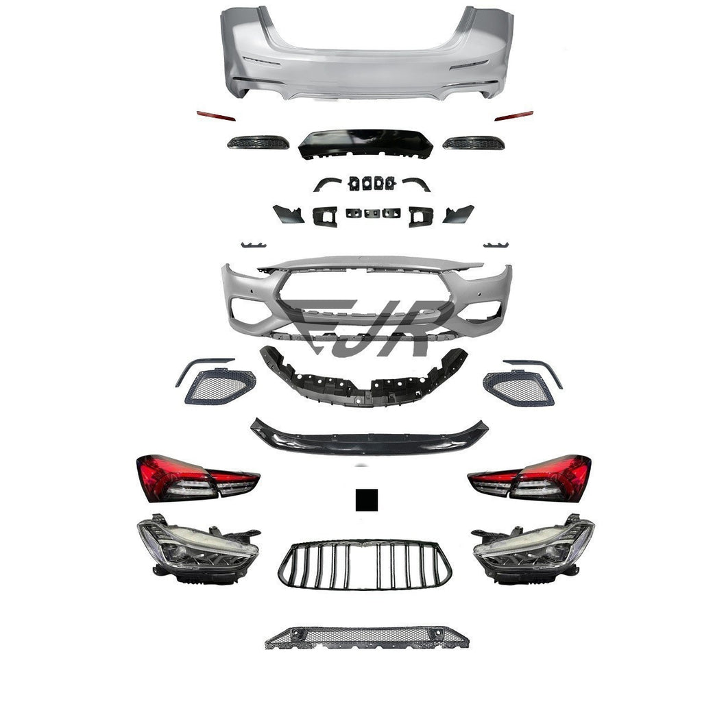Maserati Ghibli Trofeo front and rear conversion kit components