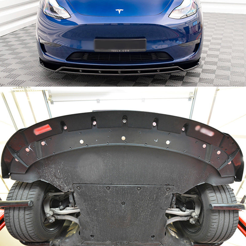 Tesla Model Y MAX-style front lip underside mounting view