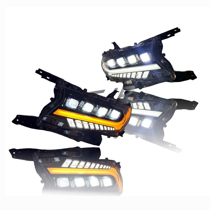 Toyota Prado 150 2018-2022 four lens LED headlights pair illuminated