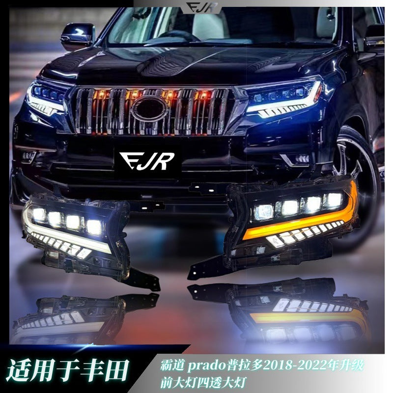 Toyota Prado 150 upgraded four projector LED headlights installed