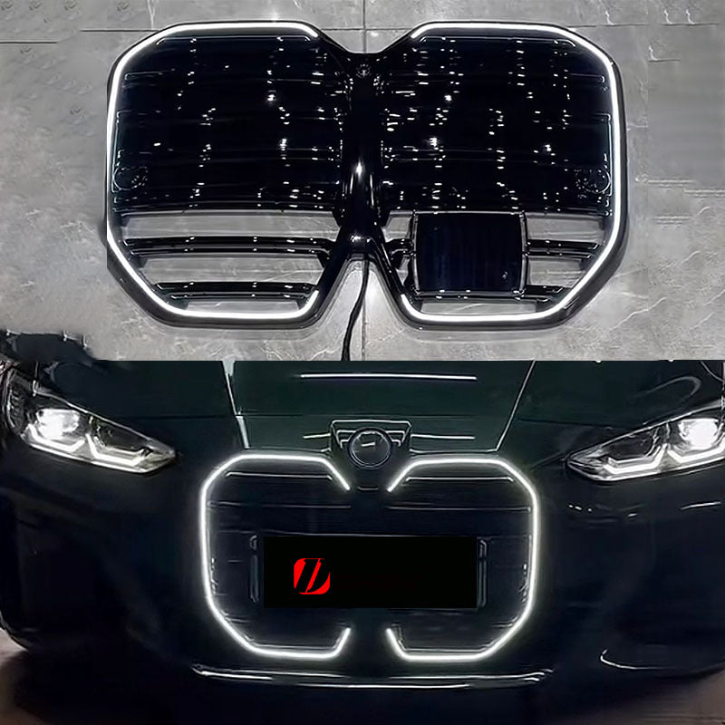 BMW 4 Series G22 G26 i4 2021-2025 illuminated M-style kidney grille installed view