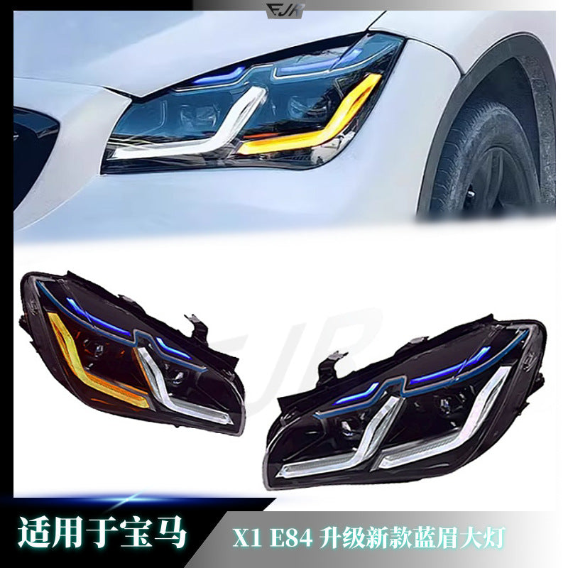 BMW X1 E84 blue eyebrow LED daytime running light detail