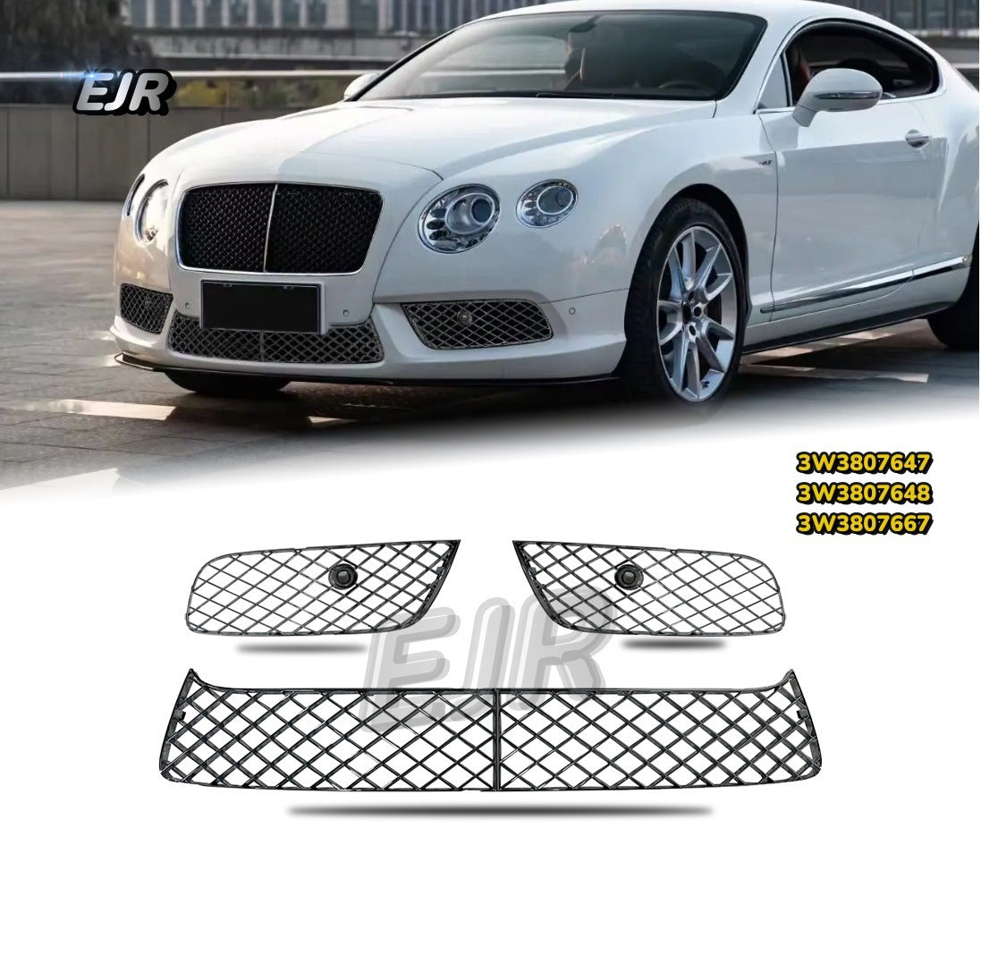 Bentley Continental GT chrome diamond mesh lower grille detail