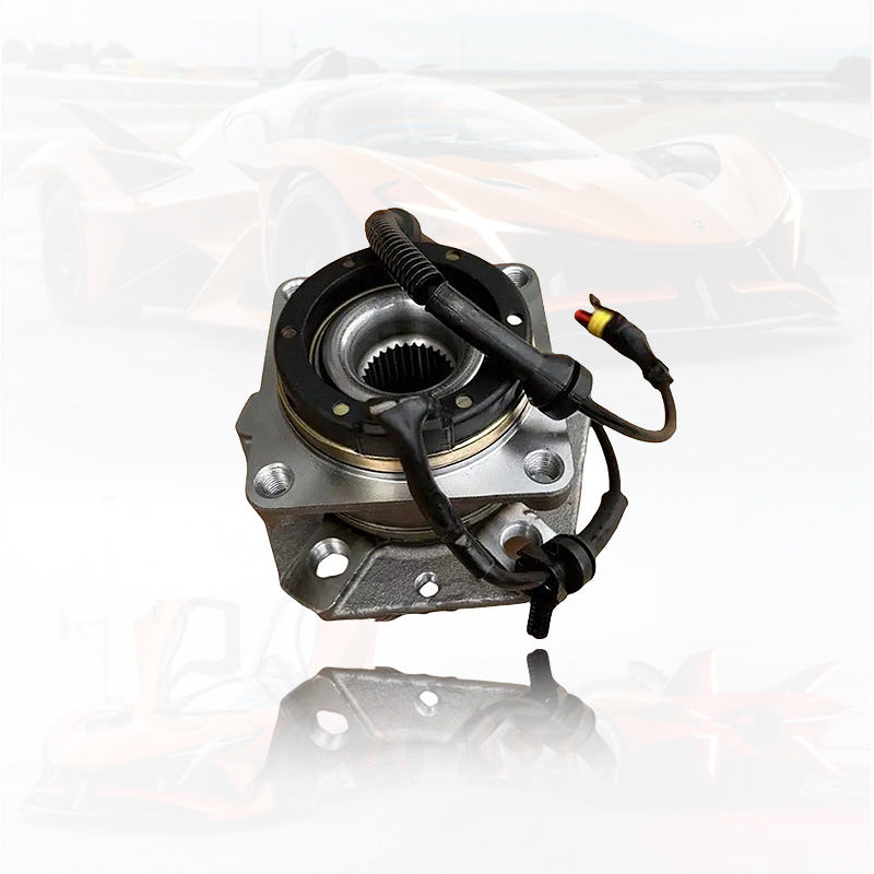 Maserati replacement wheel bearing hub with ABS sensor wiring detail