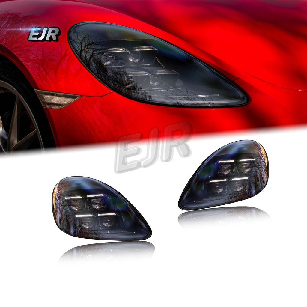 Porsche Cayman 982 2024-style LED headlight upgrade