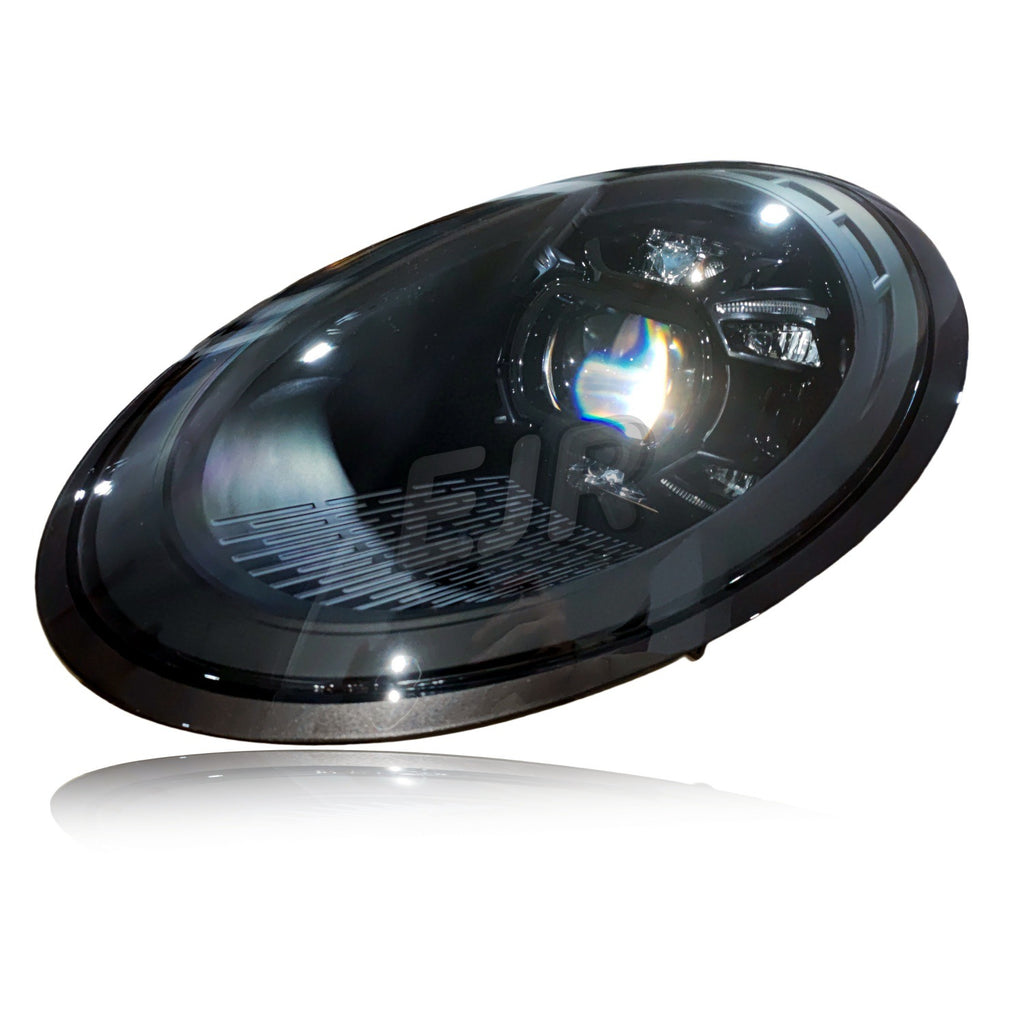 Porsche 911 991 smoked LED projector headlight angled view