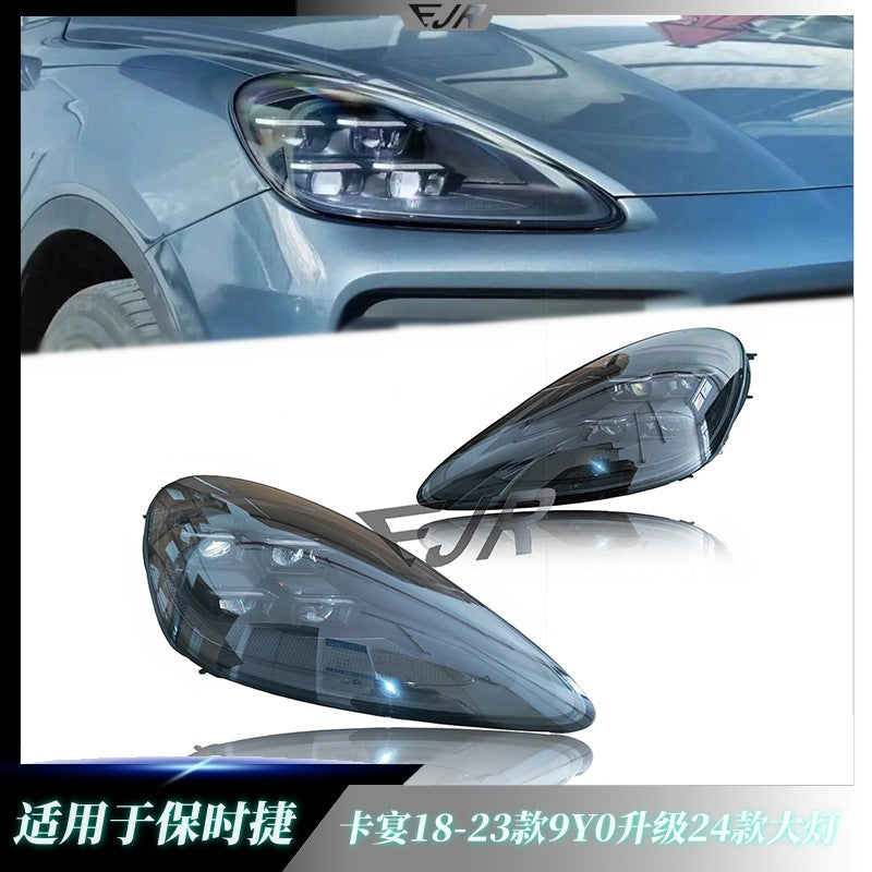 Porsche Cayenne 9Y0 2024-style LED headlight upgrade installed
