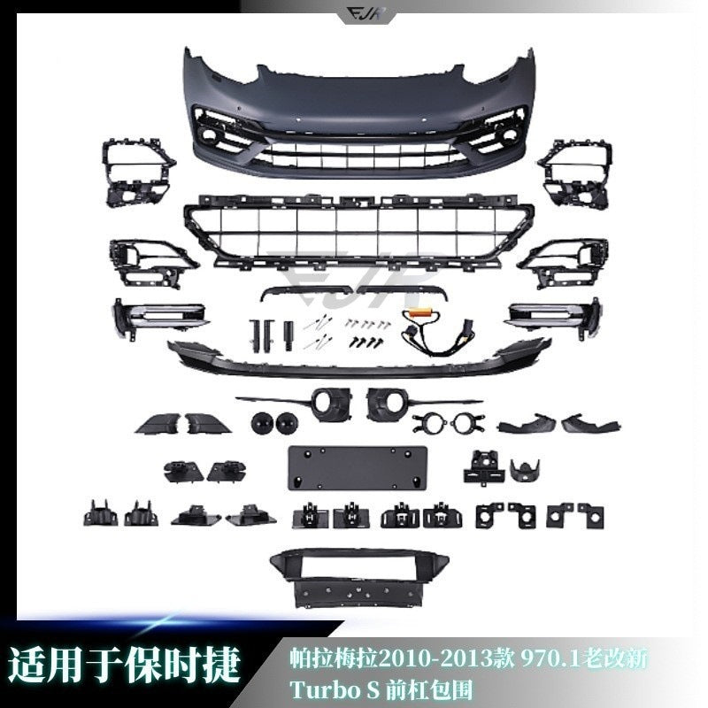 Porsche Panamera 970 2010-2013 Turbo S style front bumper conversion kit components