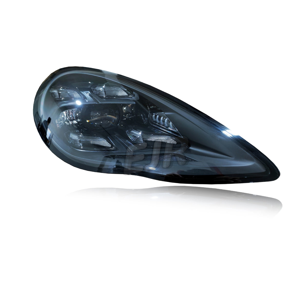 Porsche Panamera 970.1 black housing LED headlight angled view