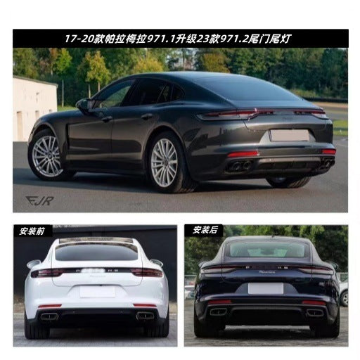 Porsche Panamera 971.1 upgraded to 971.2 rear tailgate and full-width tail light appearance