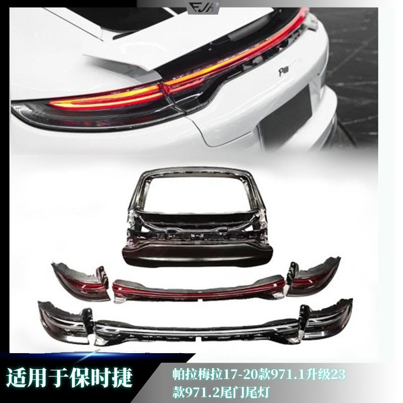 Porsche Panamera 971.2 style rear tailgate and tail light conversion kit overview