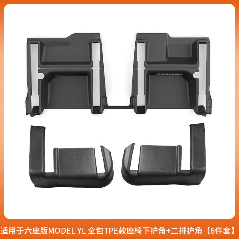 Tesla Model YL full-wrap under-seat TPE protector set